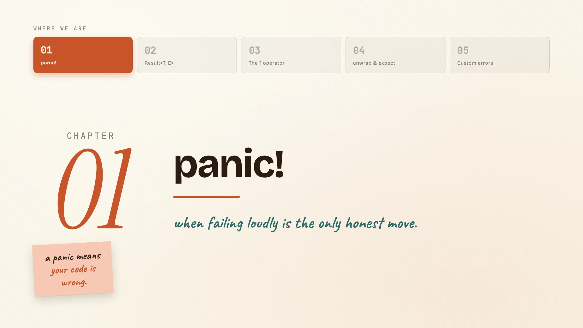 panic! chapter divider