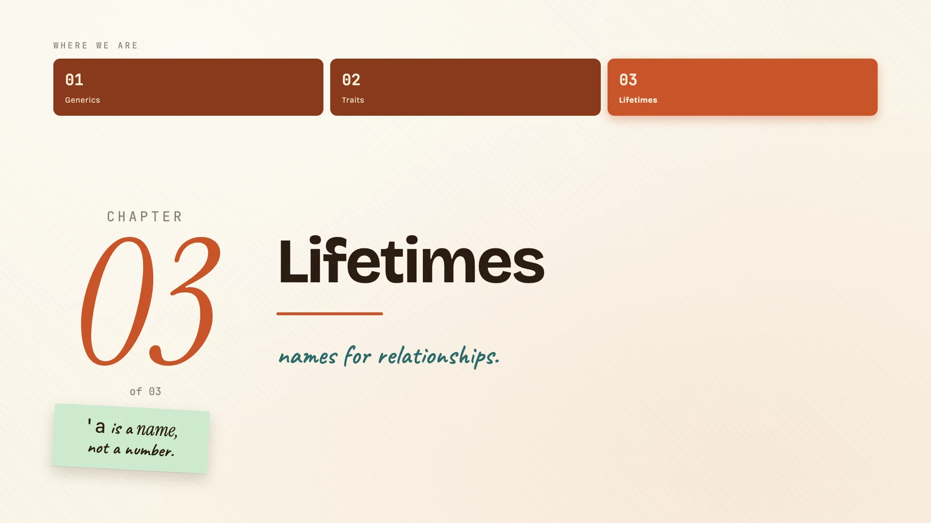 Lifetimes chapter divider