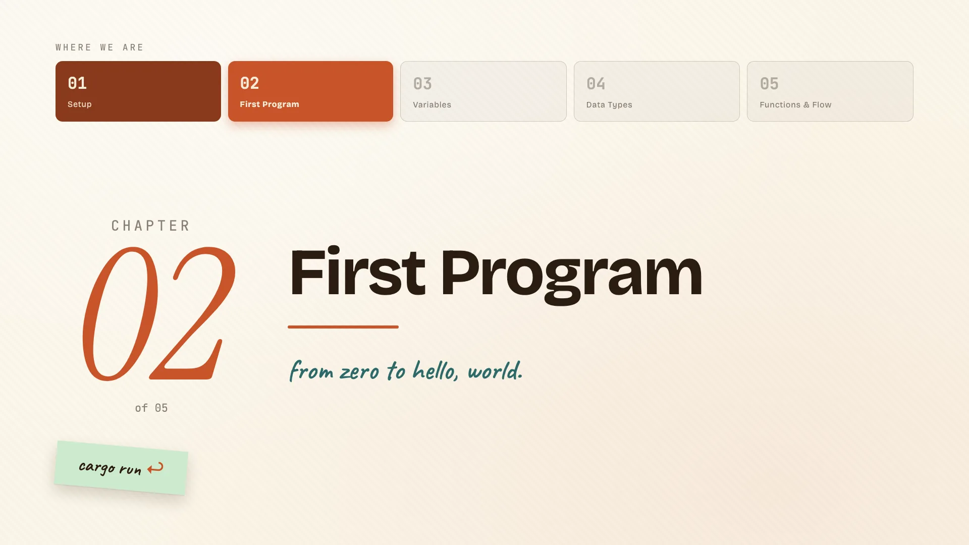 First Program chapter divider