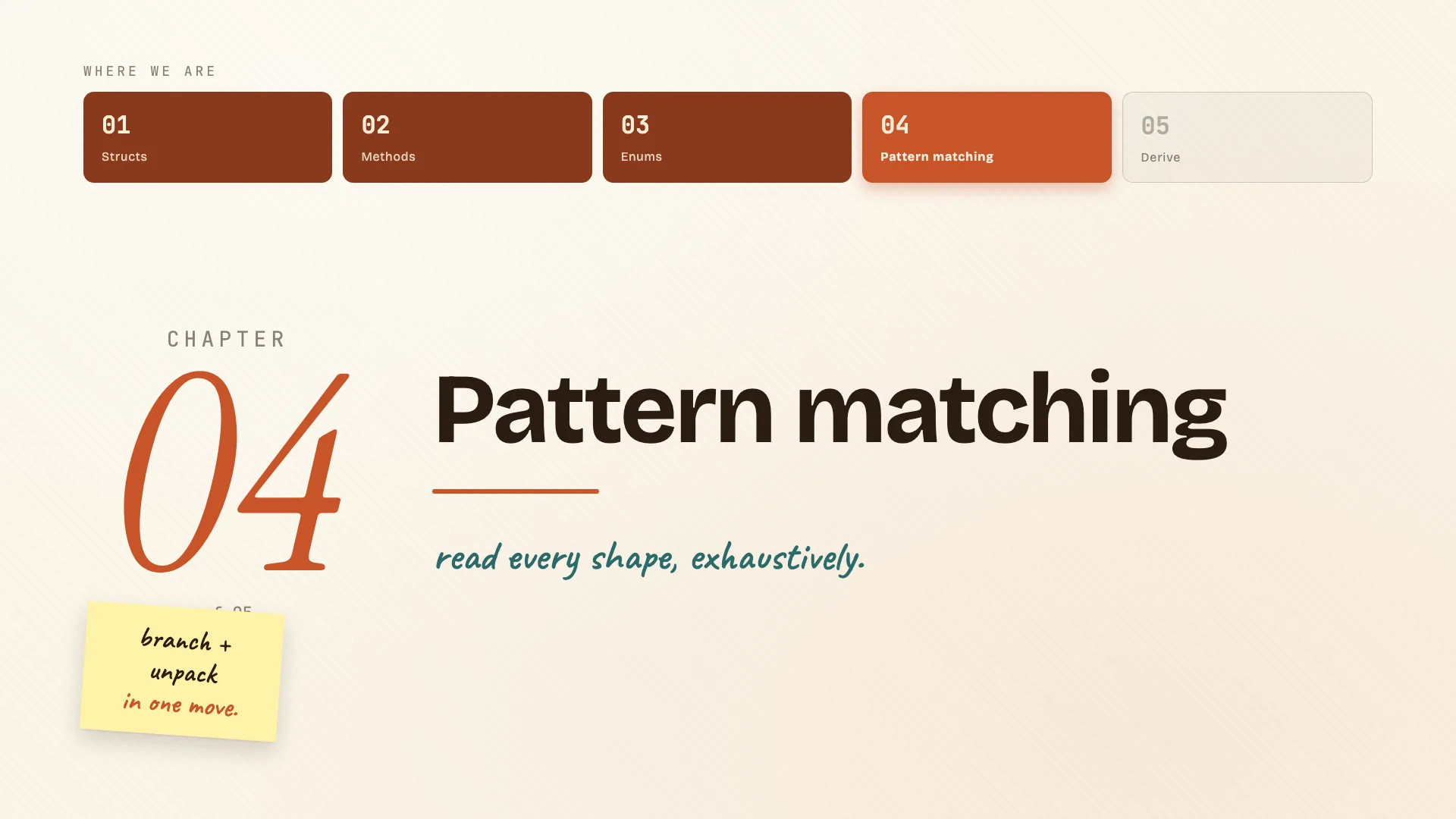 Pattern matching chapter divider
